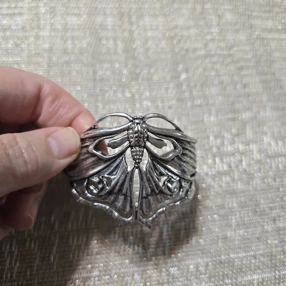 Fossil Silver Moth Cuff Bracelet - Picture 5 of 5